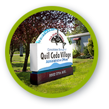 Quil Ceda Village employment opportunities selection with photo of QCV signage