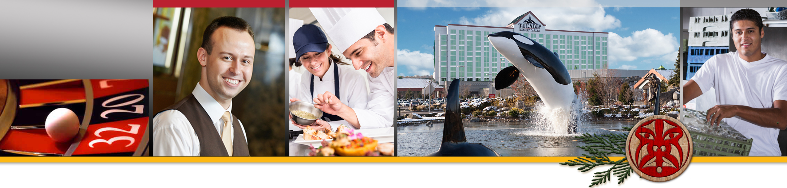 Tulalip Gaming Organization with whale logo